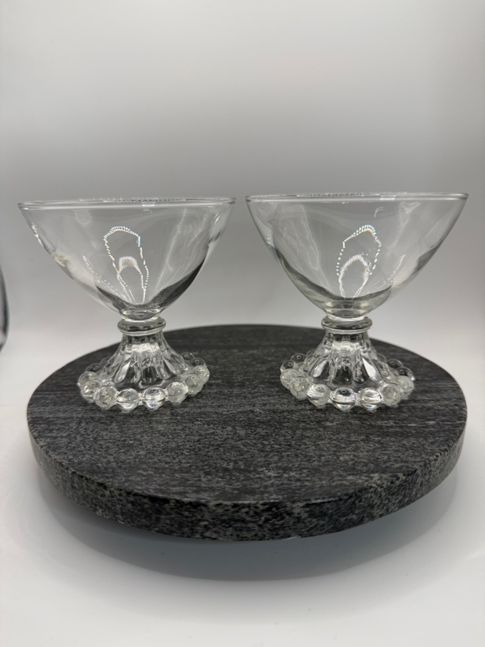 Vintage Anchor-Hocking Champagne Coupes/Sherbet Dishes, Boopie Berwick Pattern